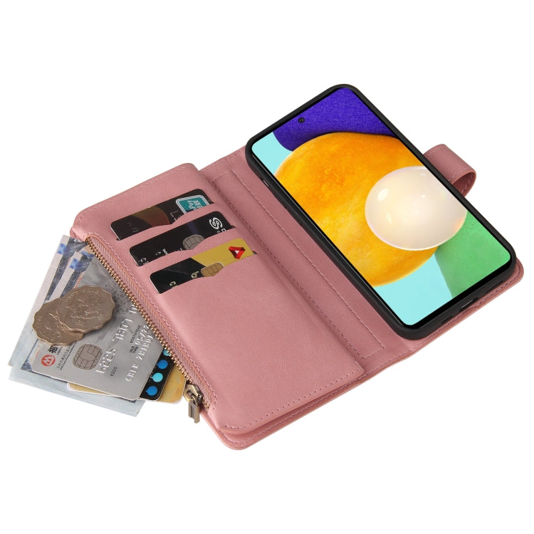 For Samsung Galaxy A72 5G / 4G Skin Feel PU + TPU Horizontal Flip Leather Case with Holder & 15 Cards Slot & Wallet & Zipper Pocket & Lanyard