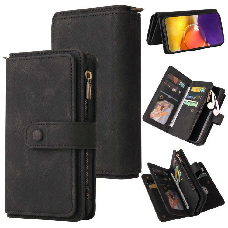 For Samsung Galaxy A82 5G Skin Feel PU + TPU Horizontal Flip Leather Case with Holder & 15 Cards Slot & Wallet & Zipper Pocket & Lanyard