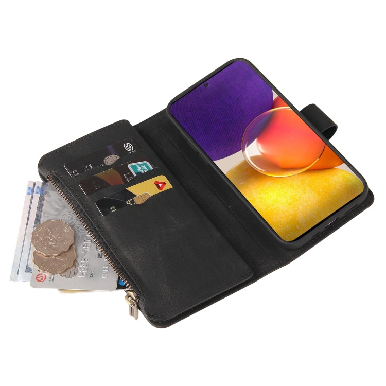 For Samsung Galaxy A82 5G Skin Feel PU + TPU Horizontal Flip Leather Case with Holder & 15 Cards Slot & Wallet & Zipper Pocket & Lanyard