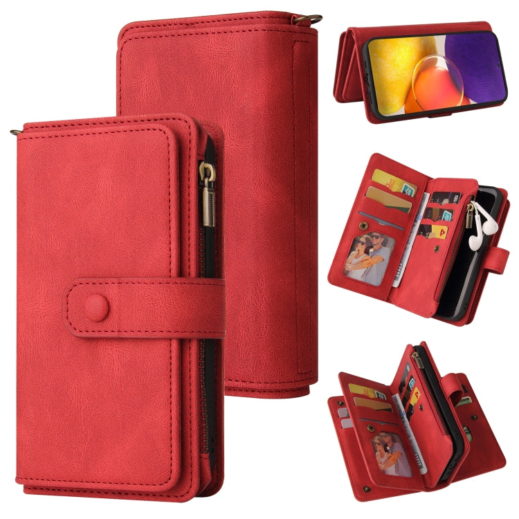 For Samsung Galaxy A82 5G Skin Feel PU + TPU Horizontal Flip Leather Case with Holder & 15 Cards Slot & Wallet & Zipper Pocket & Lanyard