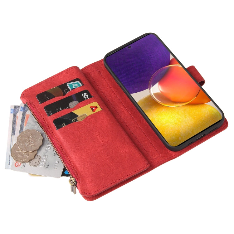 For Samsung Galaxy A82 5G Skin Feel PU + TPU Horizontal Flip Leather Case with Holder & 15 Cards Slot & Wallet & Zipper Pocket & Lanyard