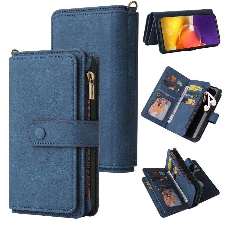 For Samsung Galaxy A82 5G Skin Feel PU + TPU Horizontal Flip Leather Case with Holder & 15 Cards Slot & Wallet & Zipper Pocket & Lanyard
