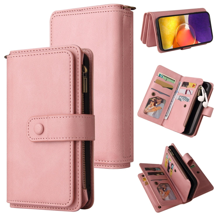 For Samsung Galaxy A82 5G Skin Feel PU + TPU Horizontal Flip Leather Case with Holder & 15 Cards Slot & Wallet & Zipper Pocket & Lanyard