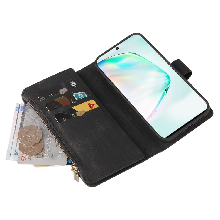 For Samsung Galaxy A91 / S10 Lite Skin Feel PU + TPU Horizontal Flip Leather Case with Holder & 15 Cards Slot & Wallet & Zipper Pocket & Lanyard