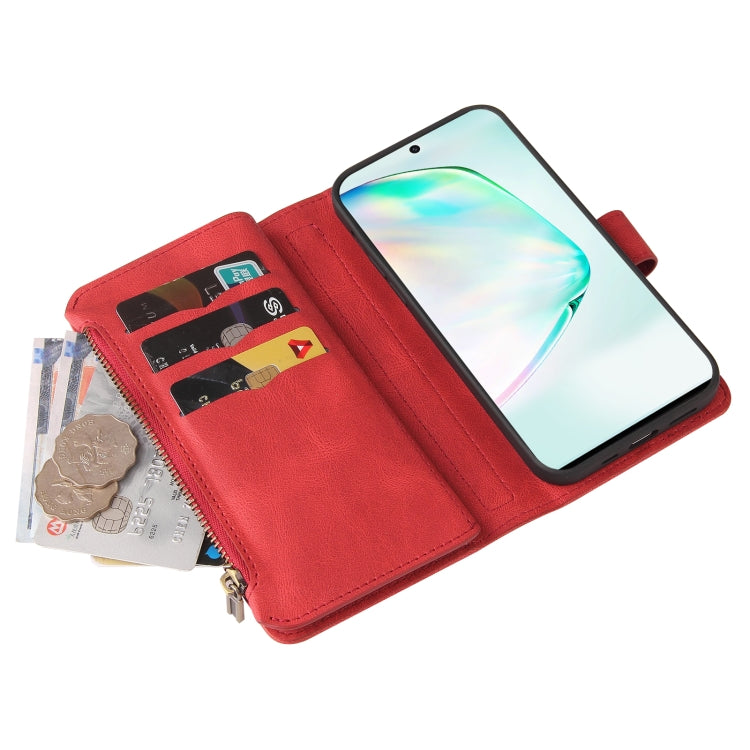 For Samsung Galaxy A91 / S10 Lite Skin Feel PU + TPU Horizontal Flip Leather Case with Holder & 15 Cards Slot & Wallet & Zipper Pocket & Lanyard