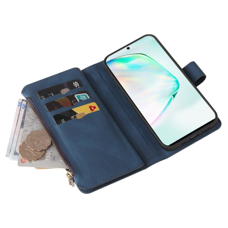 For Samsung Galaxy A91 / S10 Lite Skin Feel PU + TPU Horizontal Flip Leather Case with Holder & 15 Cards Slot & Wallet & Zipper Pocket & Lanyard