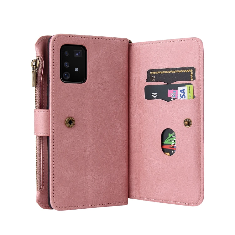 For Samsung Galaxy A91 / S10 Lite Skin Feel PU + TPU Horizontal Flip Leather Case with Holder & 15 Cards Slot & Wallet & Zipper Pocket & Lanyard