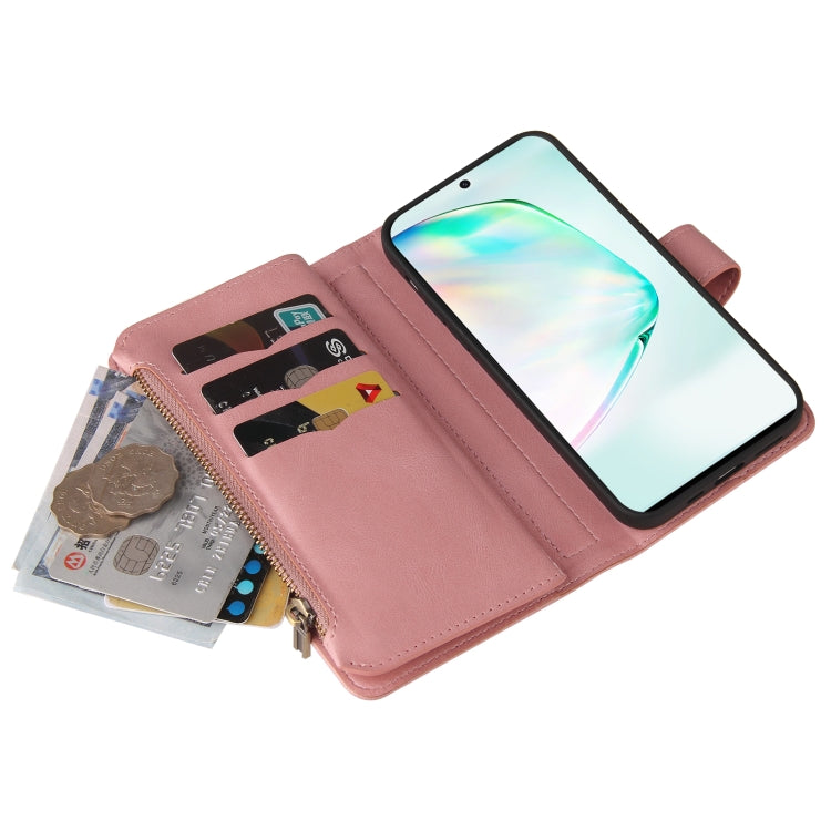 For Samsung Galaxy A91 / S10 Lite Skin Feel PU + TPU Horizontal Flip Leather Case with Holder & 15 Cards Slot & Wallet & Zipper Pocket & Lanyard