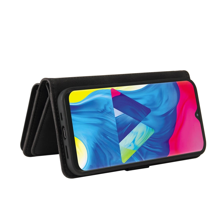 For Samsung Galaxy M10 / A10 Skin Feel PU + TPU Horizontal Flip Leather Case with Holder & 15 Cards Slot & Wallet & Zipper Pocket & Lanyard