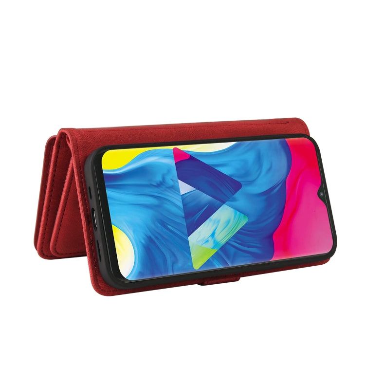 For Samsung Galaxy M10 / A10 Skin Feel PU + TPU Horizontal Flip Leather Case with Holder & 15 Cards Slot & Wallet & Zipper Pocket & Lanyard