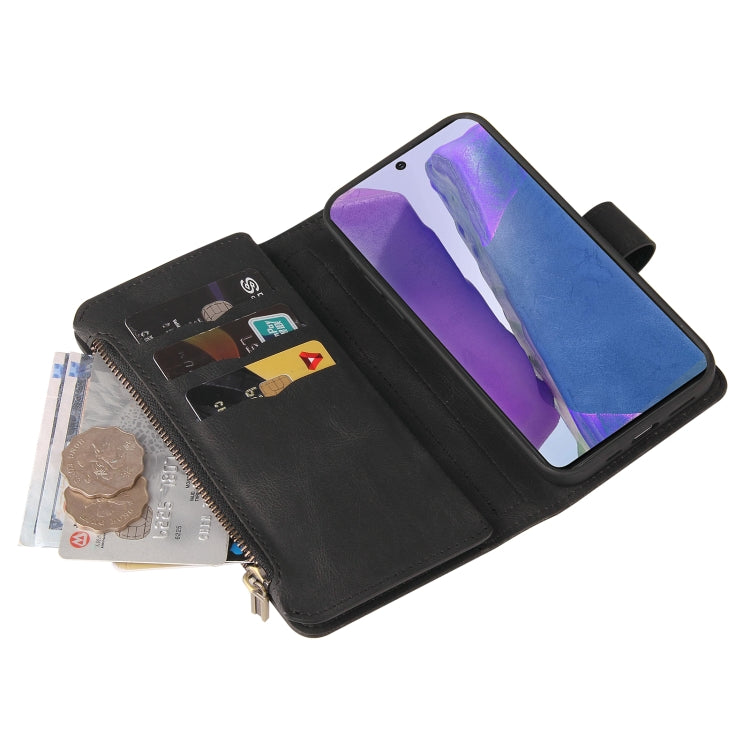 For Samsung Galaxy Note20 Skin Feel PU + TPU Horizontal Flip Leather Case with Holder & 15 Cards Slot & Wallet & Zipper Pocket & Lanyard