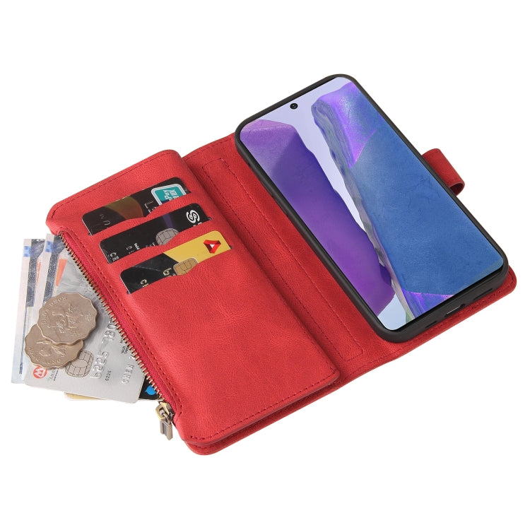 For Samsung Galaxy Note20 Skin Feel PU + TPU Horizontal Flip Leather Case with Holder & 15 Cards Slot & Wallet & Zipper Pocket & Lanyard