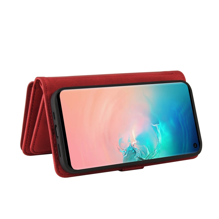 For Samsung Galaxy S10 Skin Feel PU + TPU Horizontal Flip Leather Case with Holder & 15 Cards Slot & Wallet & Zipper Pocket & Lanyard
