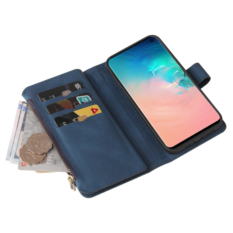 For Samsung Galaxy S10 Skin Feel PU + TPU Horizontal Flip Leather Case with Holder & 15 Cards Slot & Wallet & Zipper Pocket & Lanyard
