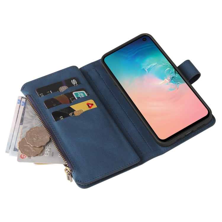 For Samsung Galaxy S10e Skin Feel PU + TPU Horizontal Flip Leather Case with Holder & 15 Cards Slot & Wallet & Zipper Pocket & Lanyard