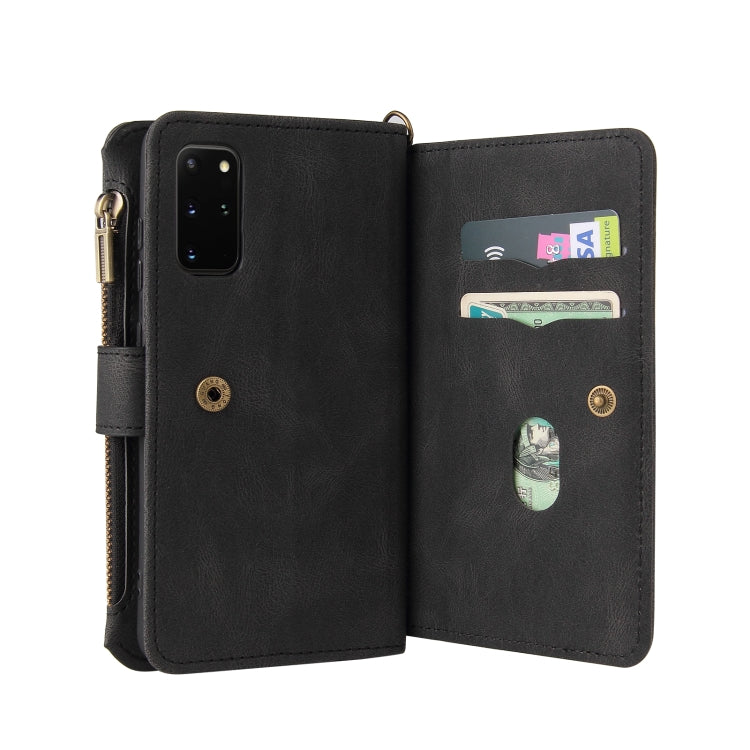 For Samsung Galaxy S20 Skin Feel PU + TPU Horizontal Flip Leather Case with Holder & 15 Cards Slot & Wallet & Zipper Pocket & Lanyard