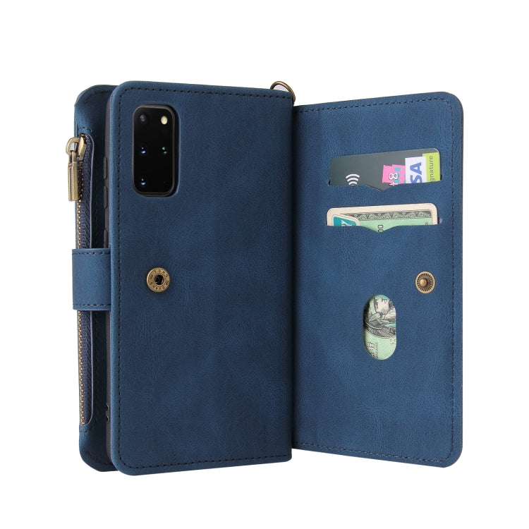 For Samsung Galaxy S20 Skin Feel PU + TPU Horizontal Flip Leather Case with Holder & 15 Cards Slot & Wallet & Zipper Pocket & Lanyard