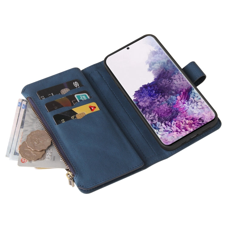 For Samsung Galaxy S20 Skin Feel PU + TPU Horizontal Flip Leather Case with Holder & 15 Cards Slot & Wallet & Zipper Pocket & Lanyard
