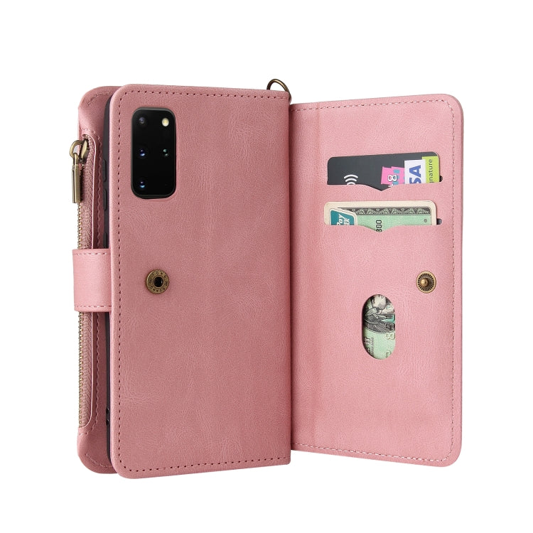 For Samsung Galaxy S20 Skin Feel PU + TPU Horizontal Flip Leather Case with Holder & 15 Cards Slot & Wallet & Zipper Pocket & Lanyard