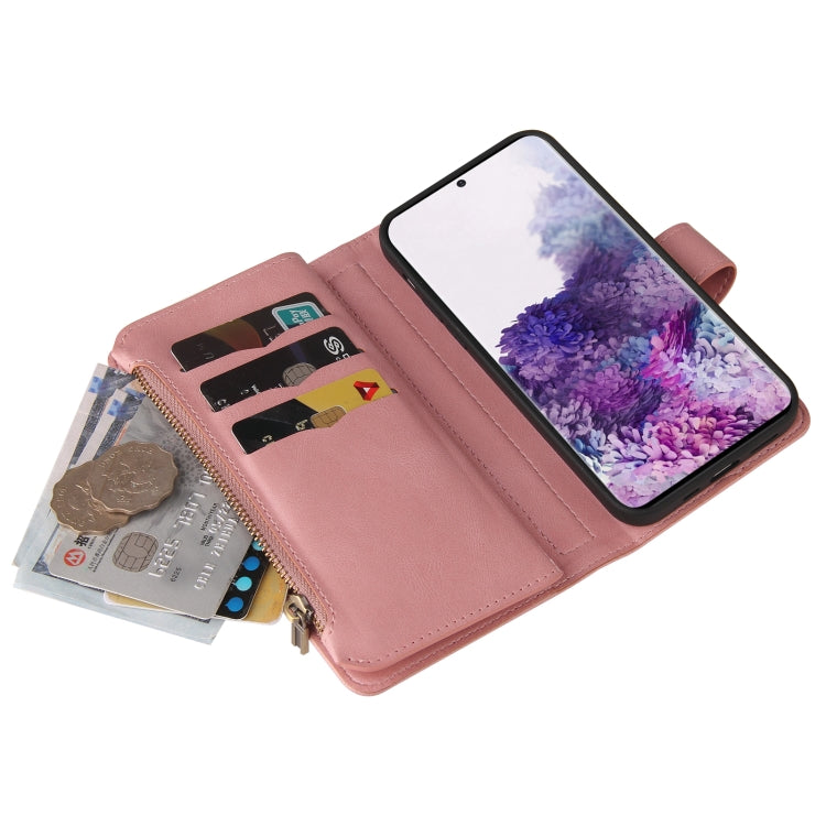 For Samsung Galaxy S20 Skin Feel PU + TPU Horizontal Flip Leather Case with Holder & 15 Cards Slot & Wallet & Zipper Pocket & Lanyard