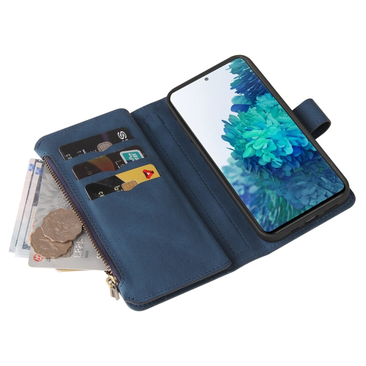For Samsung Galaxy S20 FE Skin Feel PU + TPU Horizontal Flip Leather Case with Holder & 15 Cards Slot & Wallet & Zipper Pocket & Lanyard