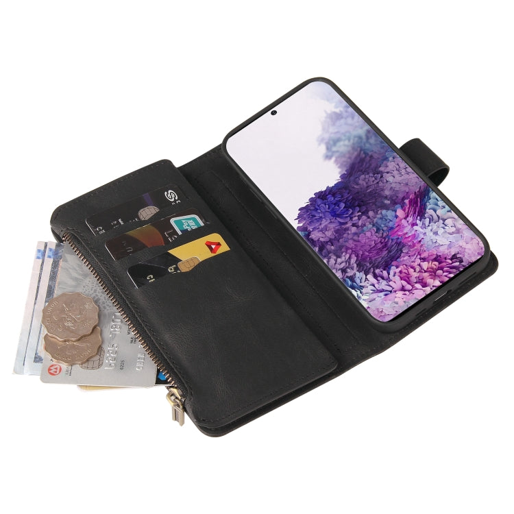 For Samsung Galaxy S20+ Skin Feel PU + TPU Horizontal Flip Leather Case with Holder & 15 Cards Slot & Wallet & Zipper Pocket & Lanyard