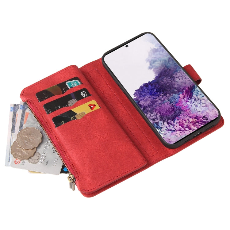 For Samsung Galaxy S20+ Skin Feel PU + TPU Horizontal Flip Leather Case with Holder & 15 Cards Slot & Wallet & Zipper Pocket & Lanyard
