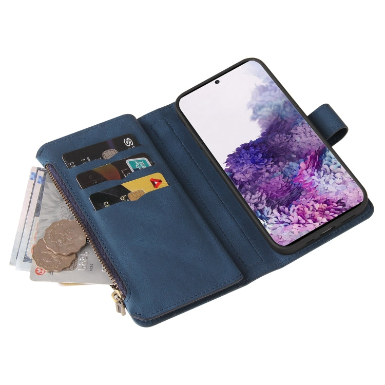 For Samsung Galaxy S20+ Skin Feel PU + TPU Horizontal Flip Leather Case with Holder & 15 Cards Slot & Wallet & Zipper Pocket & Lanyard