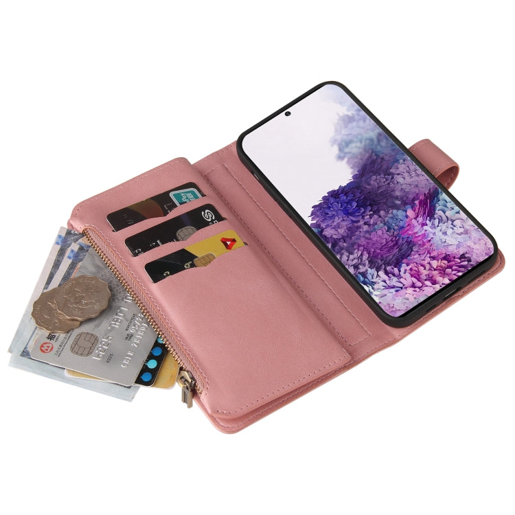 For Samsung Galaxy S20+ Skin Feel PU + TPU Horizontal Flip Leather Case with Holder & 15 Cards Slot & Wallet & Zipper Pocket & Lanyard