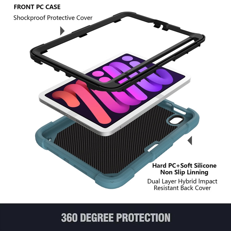 For iPad mini 6 Pure Color PC + Silicone Anti-drop Protective Tablet Case with Butterfly Shape Holder & Pen Slot