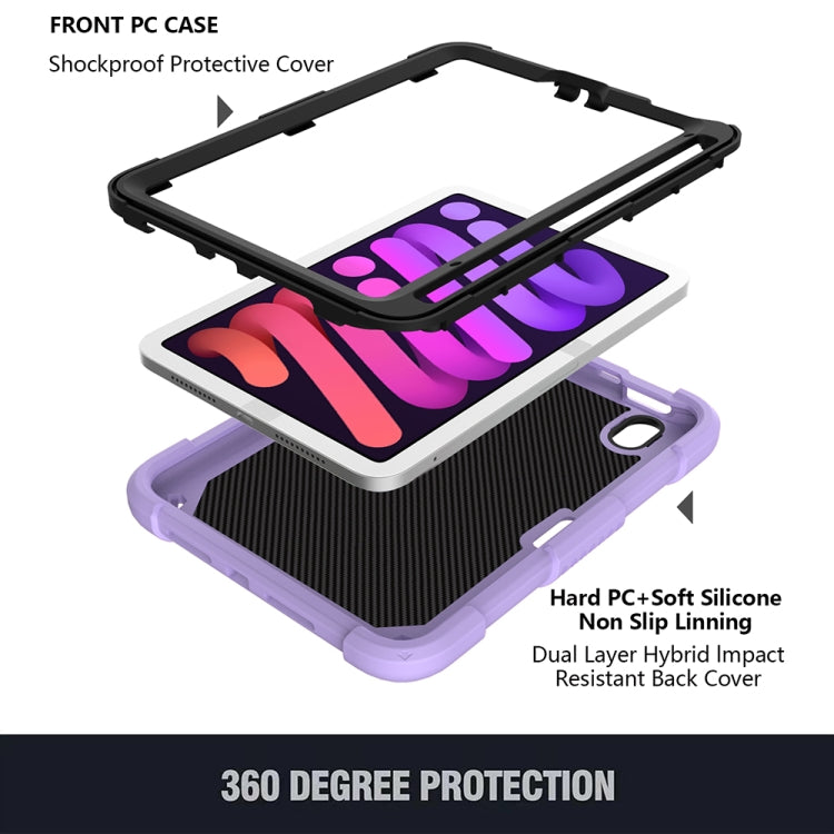 For iPad mini 6 Pure Color PC + Silicone Anti-drop Protective Tablet Case with Butterfly Shape Holder & Pen Slot