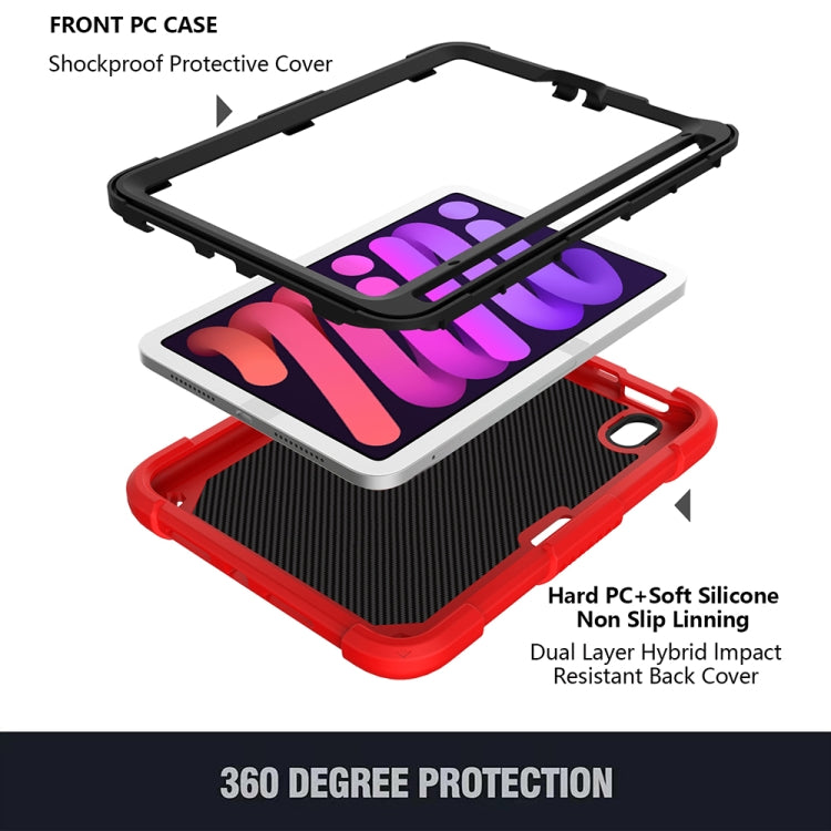 For iPad mini 6 Pure Color PC + Silicone Anti-drop Protective Tablet Case with Butterfly Shape Holder & Pen Slot