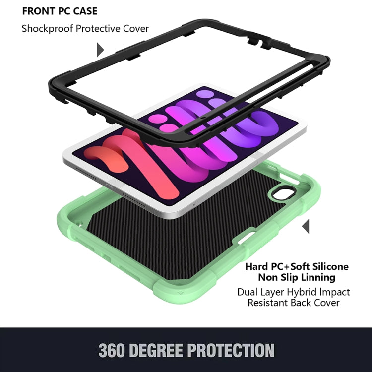 For iPad mini 6 Pure Color PC + Silicone Anti-drop Protective Tablet Case with Butterfly Shape Holder & Pen Slot