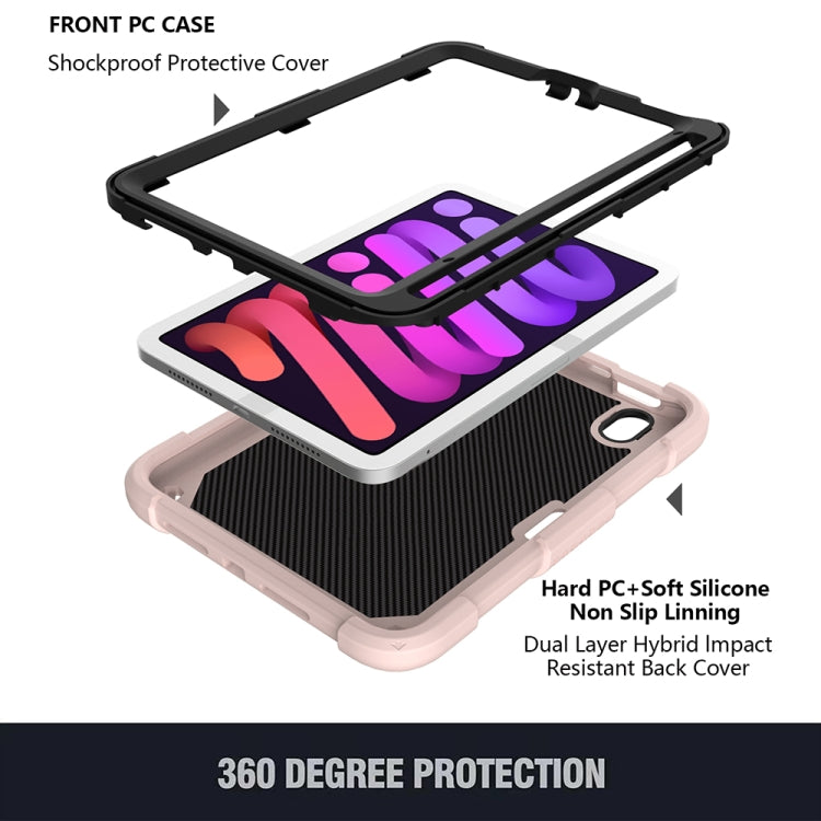 For iPad mini 6 Pure Color PC + Silicone Anti-drop Protective Tablet Case with Butterfly Shape Holder & Pen Slot