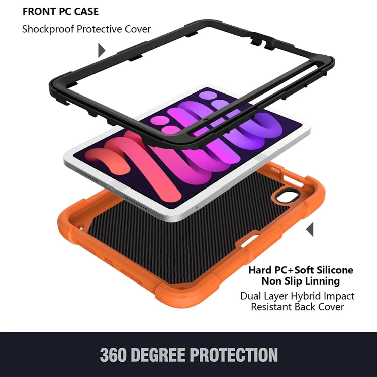 For iPad mini 6 Pure Color PC + Silicone Anti-drop Protective Tablet Case with Butterfly Shape Holder & Pen Slot