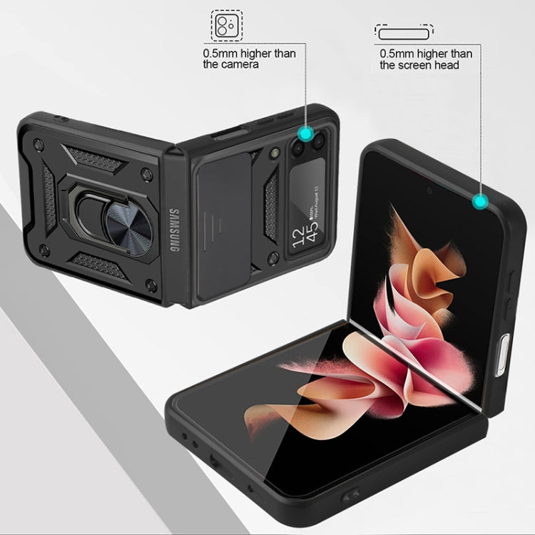 For Samsung Galaxy Z Flip3 5G Sliding Camera Cover Design TPU+PC Protective Case