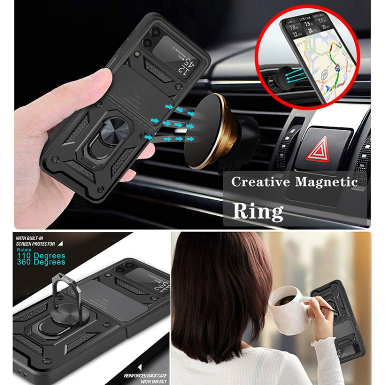 For Samsung Galaxy Z Flip3 5G Sliding Camera Cover Design TPU+PC Protective Case