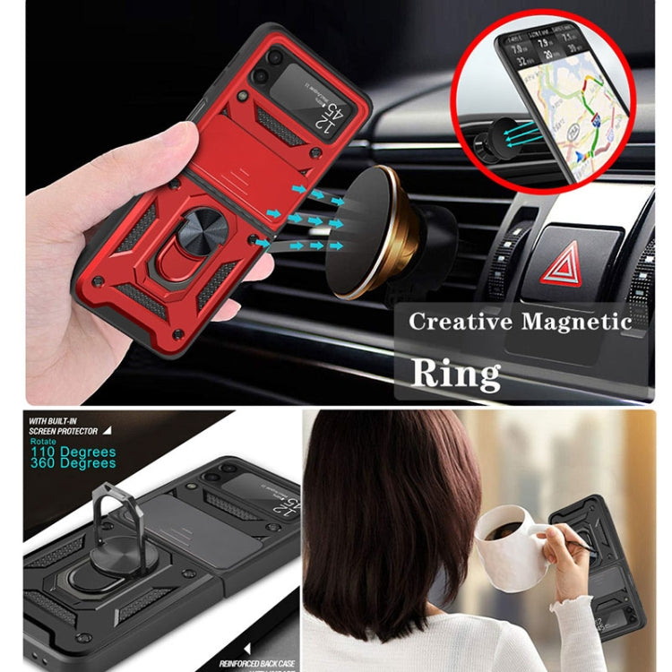 For Samsung Galaxy Z Flip3 5G Sliding Camera Cover Design TPU+PC Protective Case