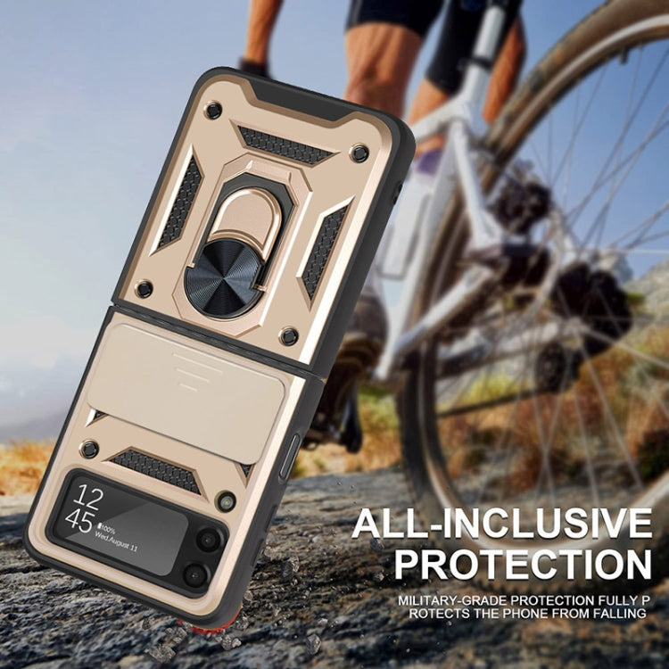 For Samsung Galaxy Z Flip3 5G Sliding Camera Cover Design TPU+PC Protective Case