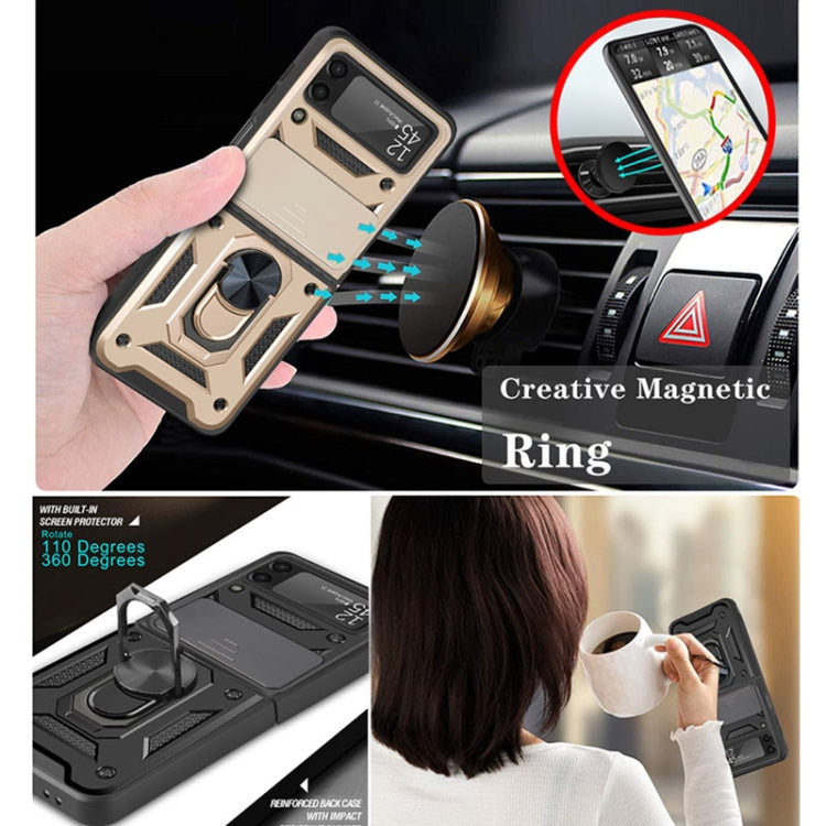 For Samsung Galaxy Z Flip3 5G Sliding Camera Cover Design TPU+PC Protective Case
