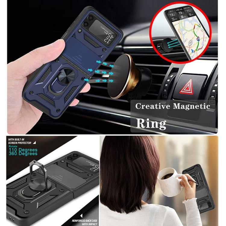For Samsung Galaxy Z Flip3 5G Sliding Camera Cover Design TPU+PC Protective Case
