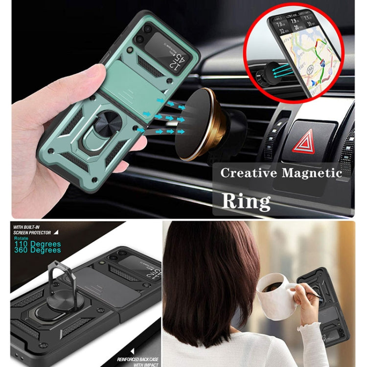 For Samsung Galaxy Z Flip3 5G Sliding Camera Cover Design TPU+PC Protective Case