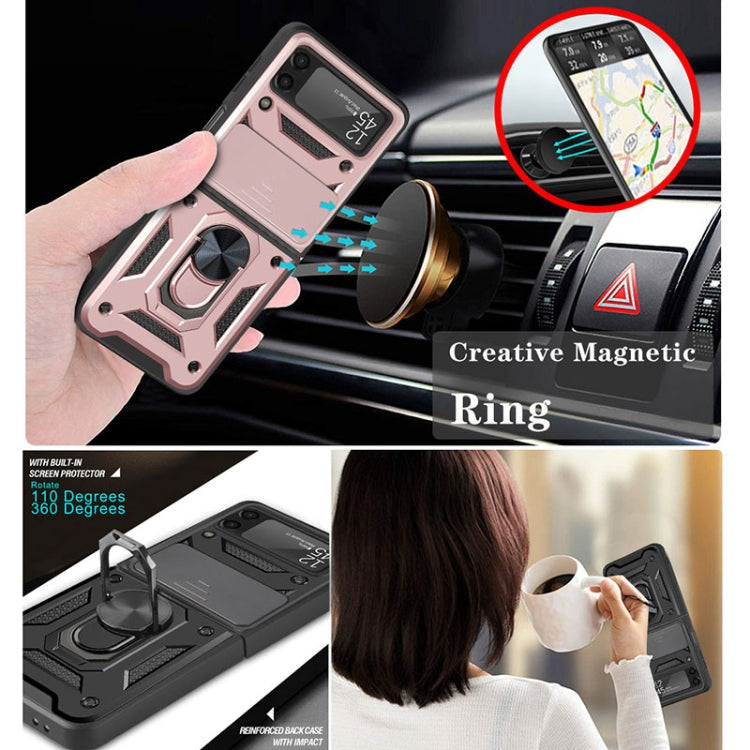 For Samsung Galaxy Z Flip3 5G Sliding Camera Cover Design TPU+PC Protective Case