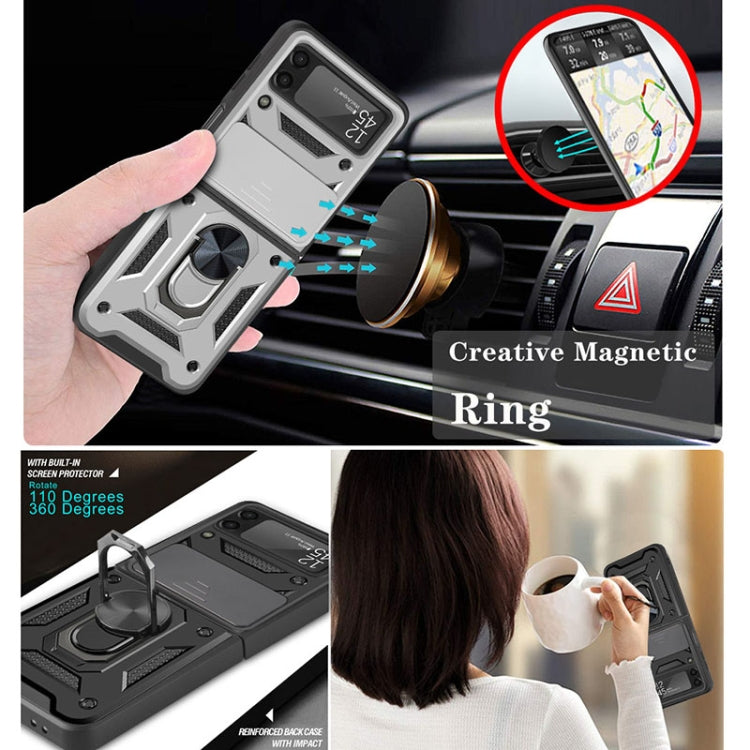For Samsung Galaxy Z Flip3 5G Sliding Camera Cover Design TPU+PC Protective Case