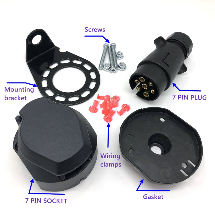 A0364 7 Pins 12N Electrics Converter Trailer Caravan Plug and Socket Adapter Connector