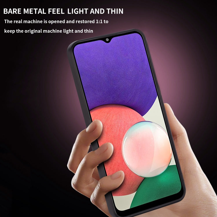For Samsung Galaxy A22 Warrior Armor Sliding Camera Cover Design TPU + PC Shockproof Case with Ring Holder