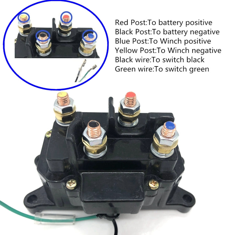 A0399 12V 250A  ATV Electric Winch Relay Heavy Duty Solenoid Contactor with Switch