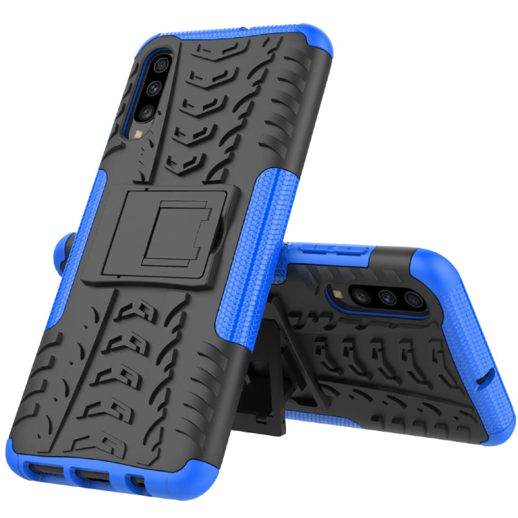 For Galaxy A70s Tire Texture TPU+PC Shockproof Case, with Holder
