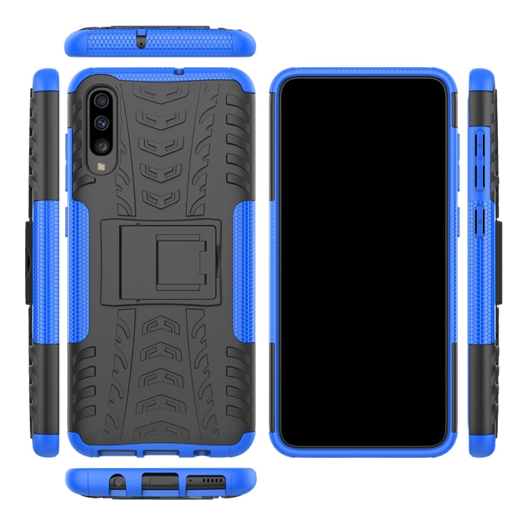 For Galaxy A70s Tire Texture TPU+PC Shockproof Case, with Holder