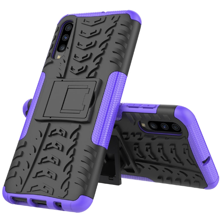 For Galaxy A70s Tire Texture TPU+PC Shockproof Case, with Holder